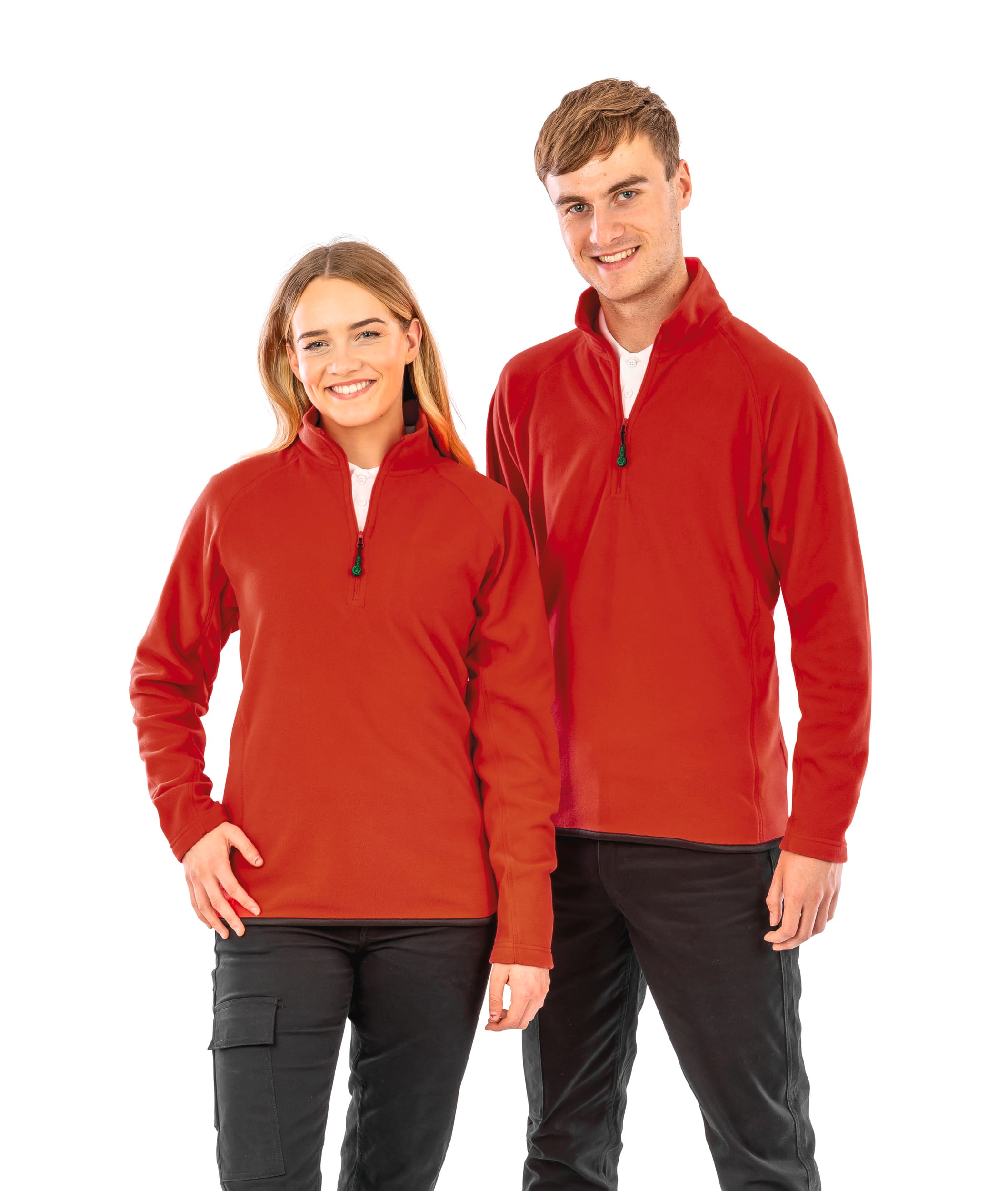 Jersey de micropolar en poliéster reciclado con cuello de cremallera | R905X