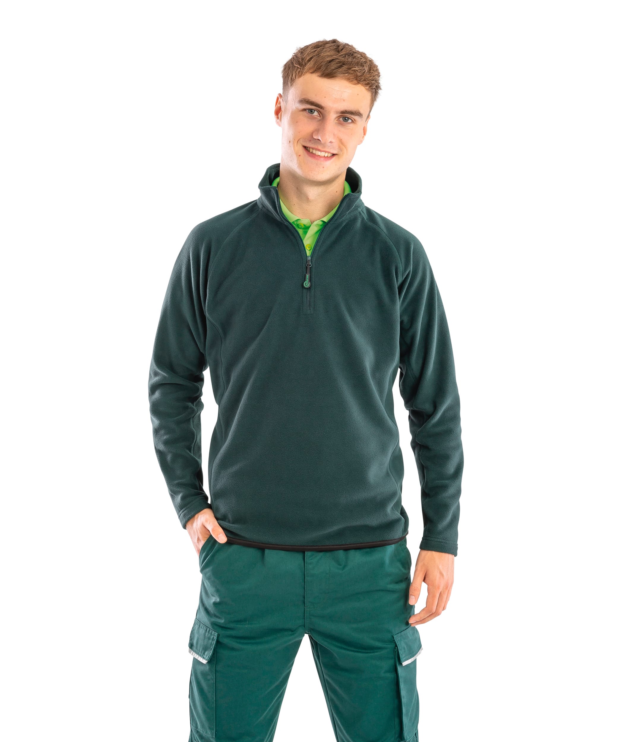 Jersey de micropolar en poliéster reciclado con cuello de cremallera | R905X