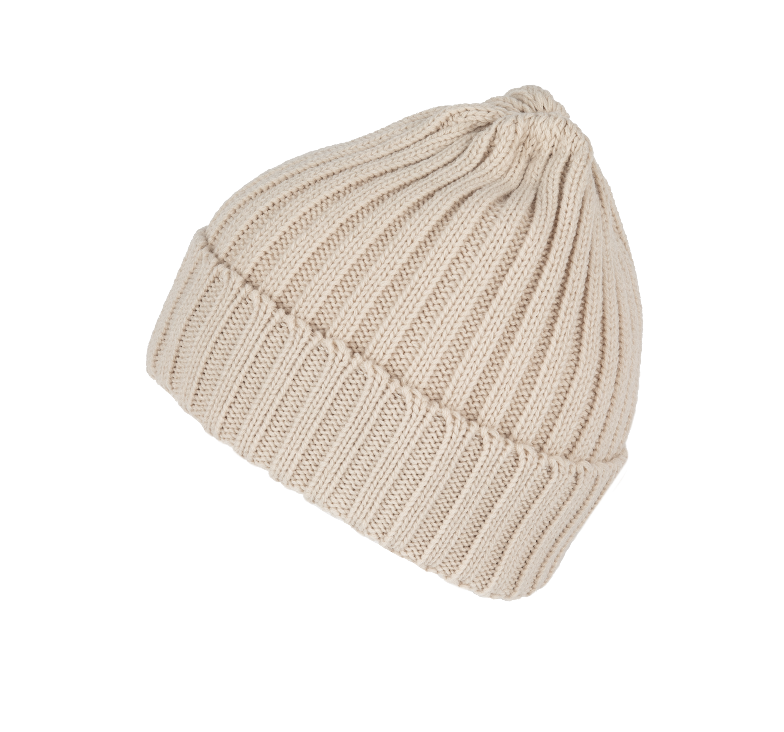 Bonnet à doubles côtes avec revers en mélange de polyester recyclé Polylana® | KP953