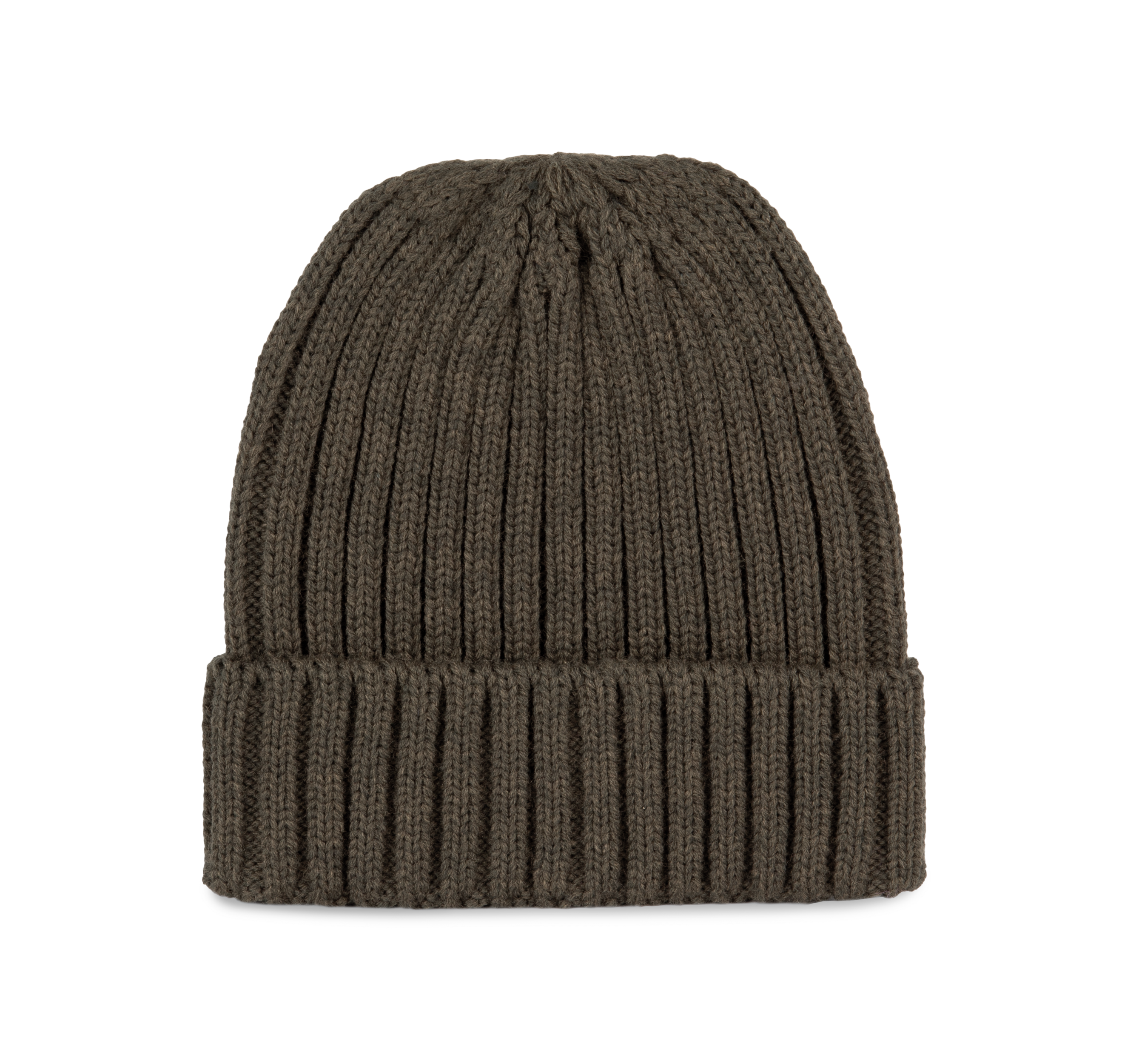 Bonnet à doubles côtes avec revers en mélange de polyester recyclé Polylana® | KP953