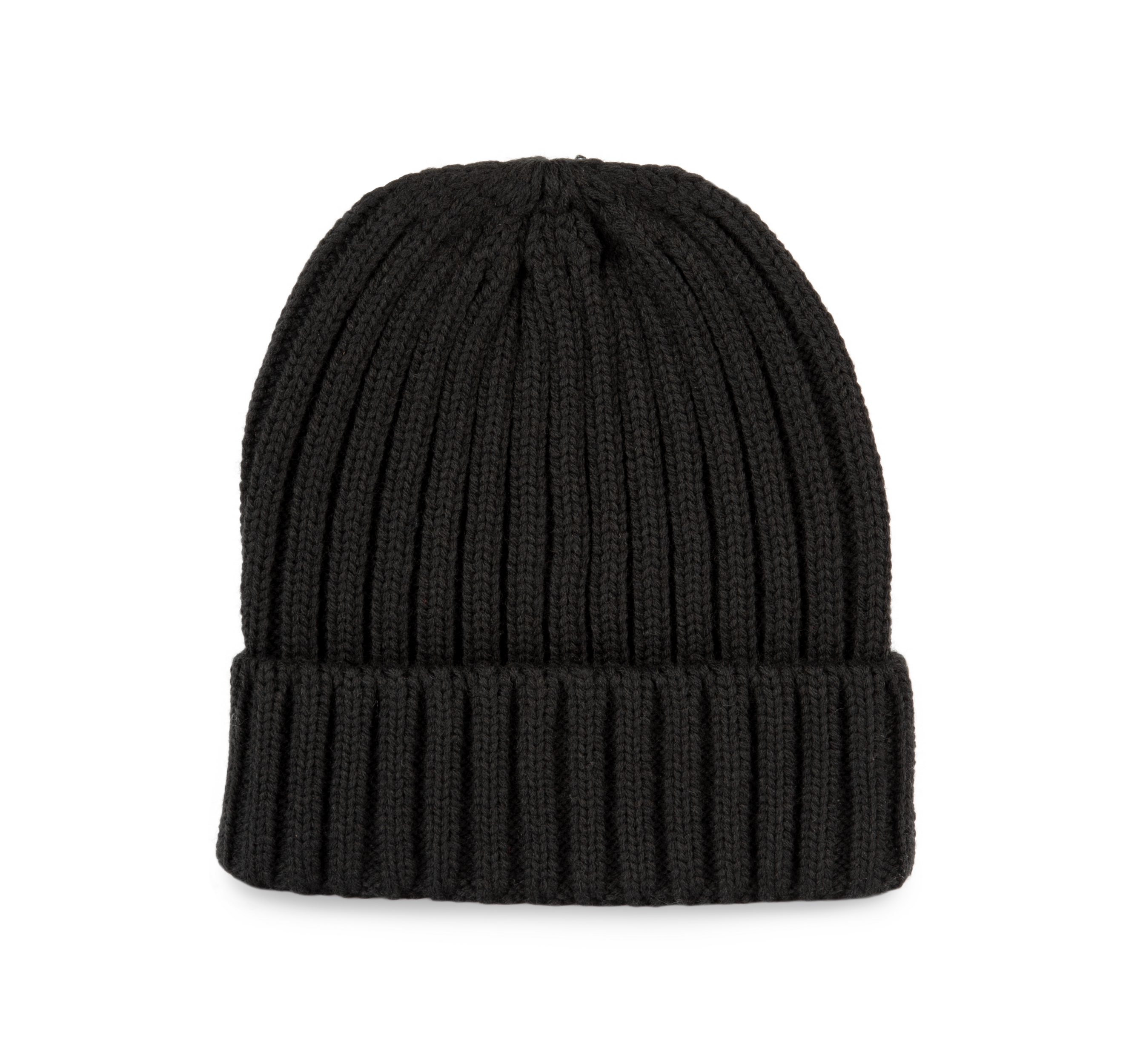 Bonnet à doubles côtes avec revers en mélange de polyester recyclé Polylana® | KP953