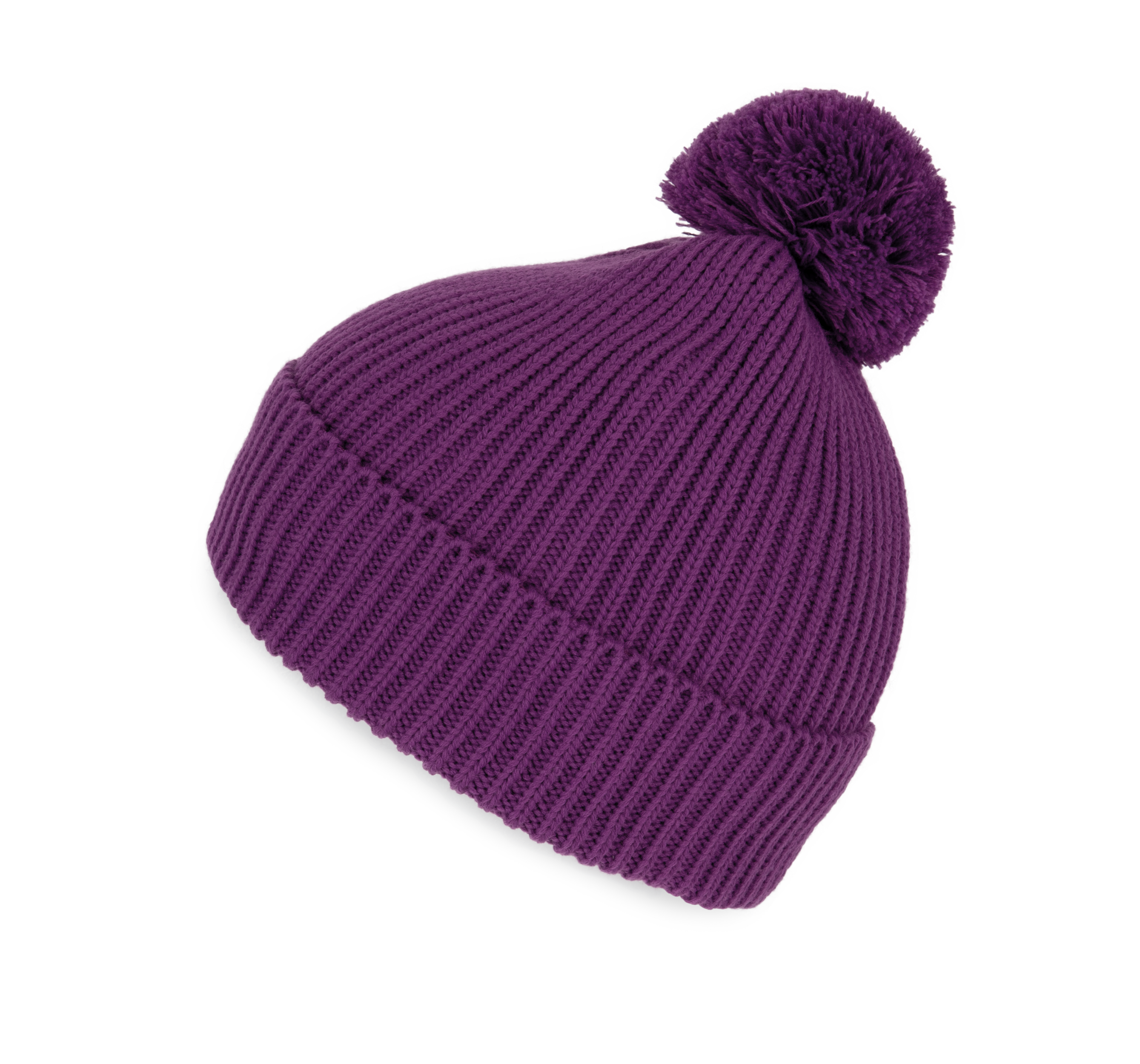 Berretto con pompon in misto poliestere riciclato Polylana® | KP959