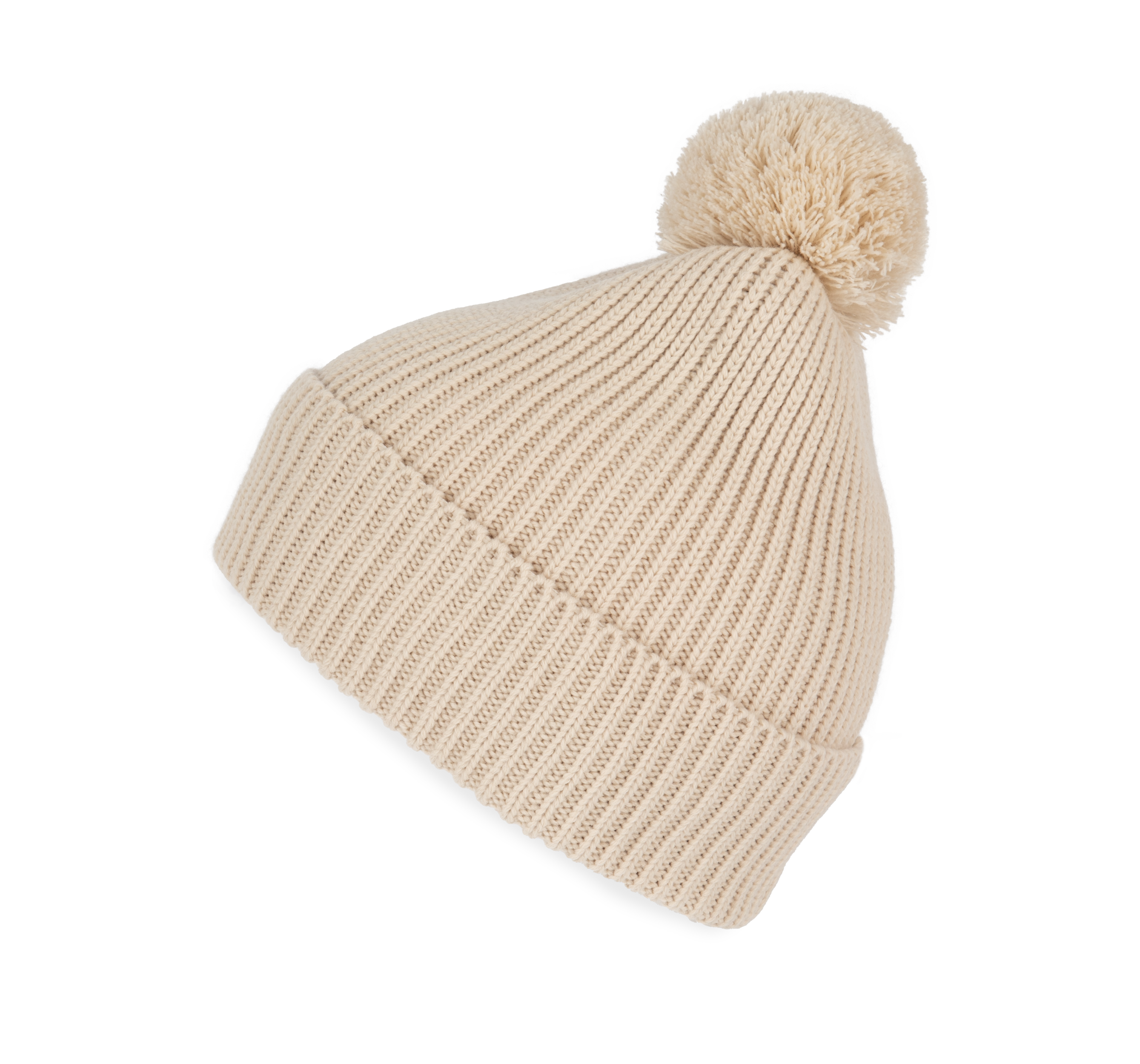 Berretto con pompon in misto poliestere riciclato Polylana® | KP959