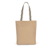 Sac cabas à fond plat recyclé avec poche zippée – 285 g/m² | KINS116