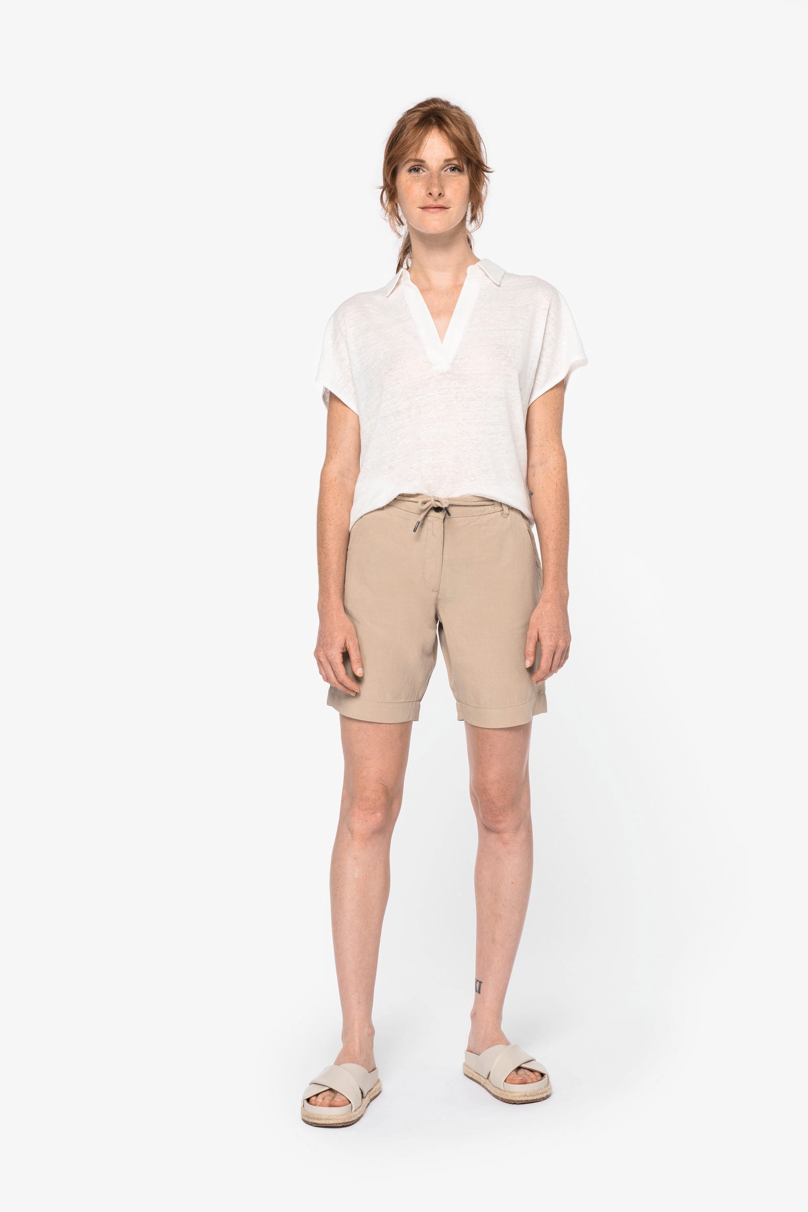 Native Spirit NS721 - Eco-friendly Ladies' Lyocell And Linen Bermuda