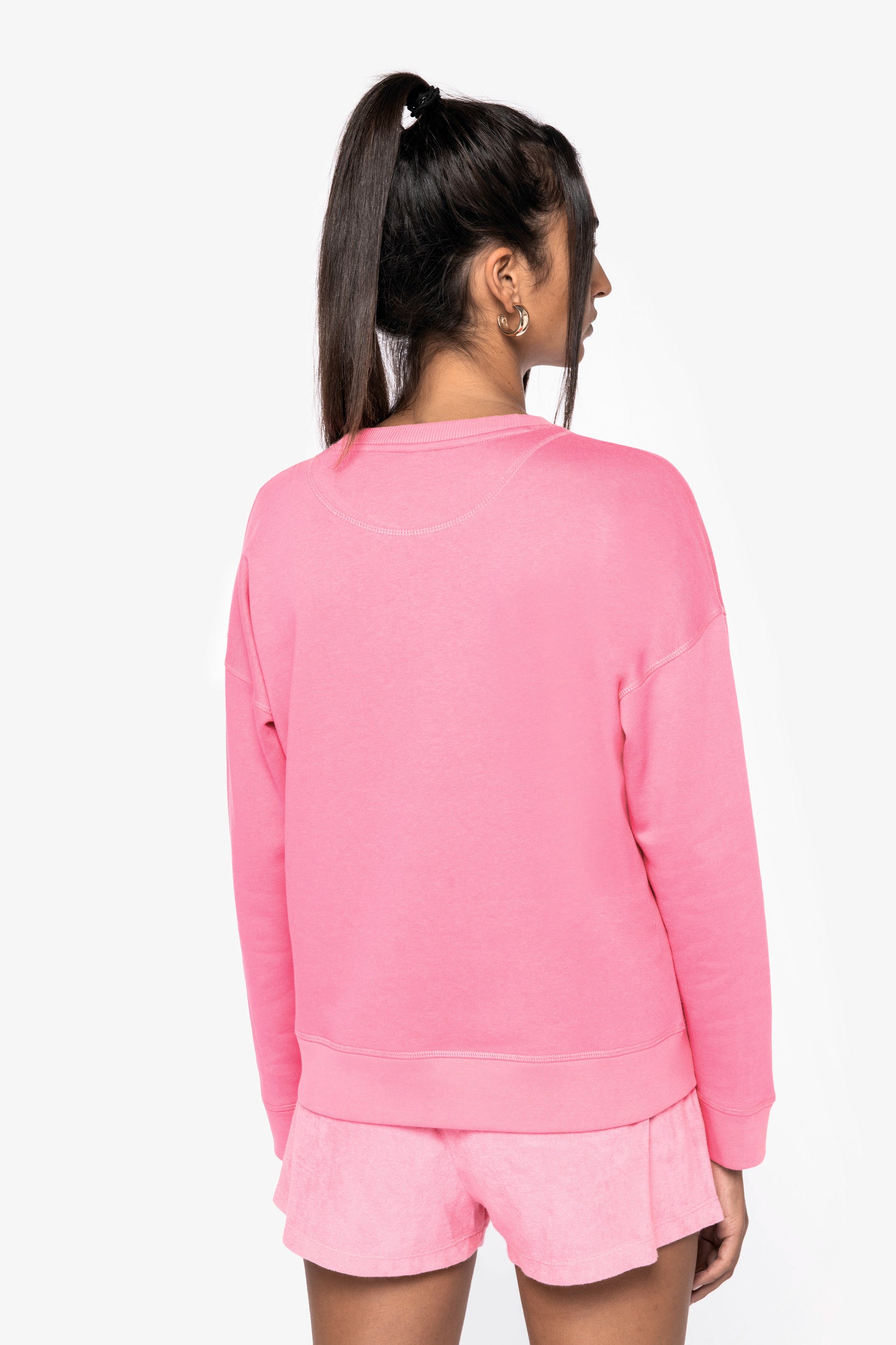 Sudadera de mujer ecorresponsable con hombros caídos - 280 g/m² - NS420