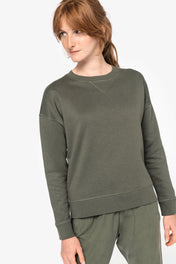 Sudadera de mujer ecorresponsable con hombros caídos - 280 g/m² - NS420