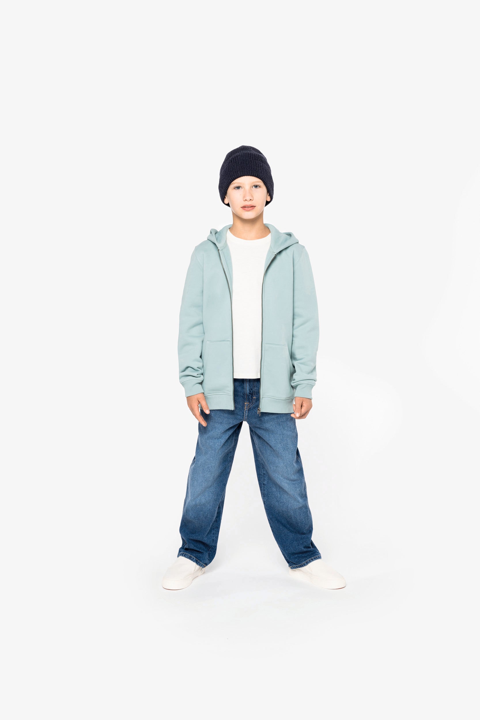 Sudadera con capucha y cremallera para niños - 350 g - NS405