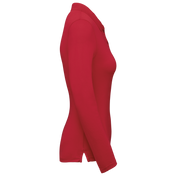 Polo da donna a maniche lunghe in poliestere riciclato e cotone | WK277