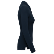 Polo da donna a maniche lunghe in poliestere riciclato e cotone | WK277