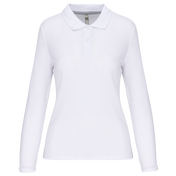 Polo da donna a maniche lunghe in poliestere riciclato e cotone | WK277