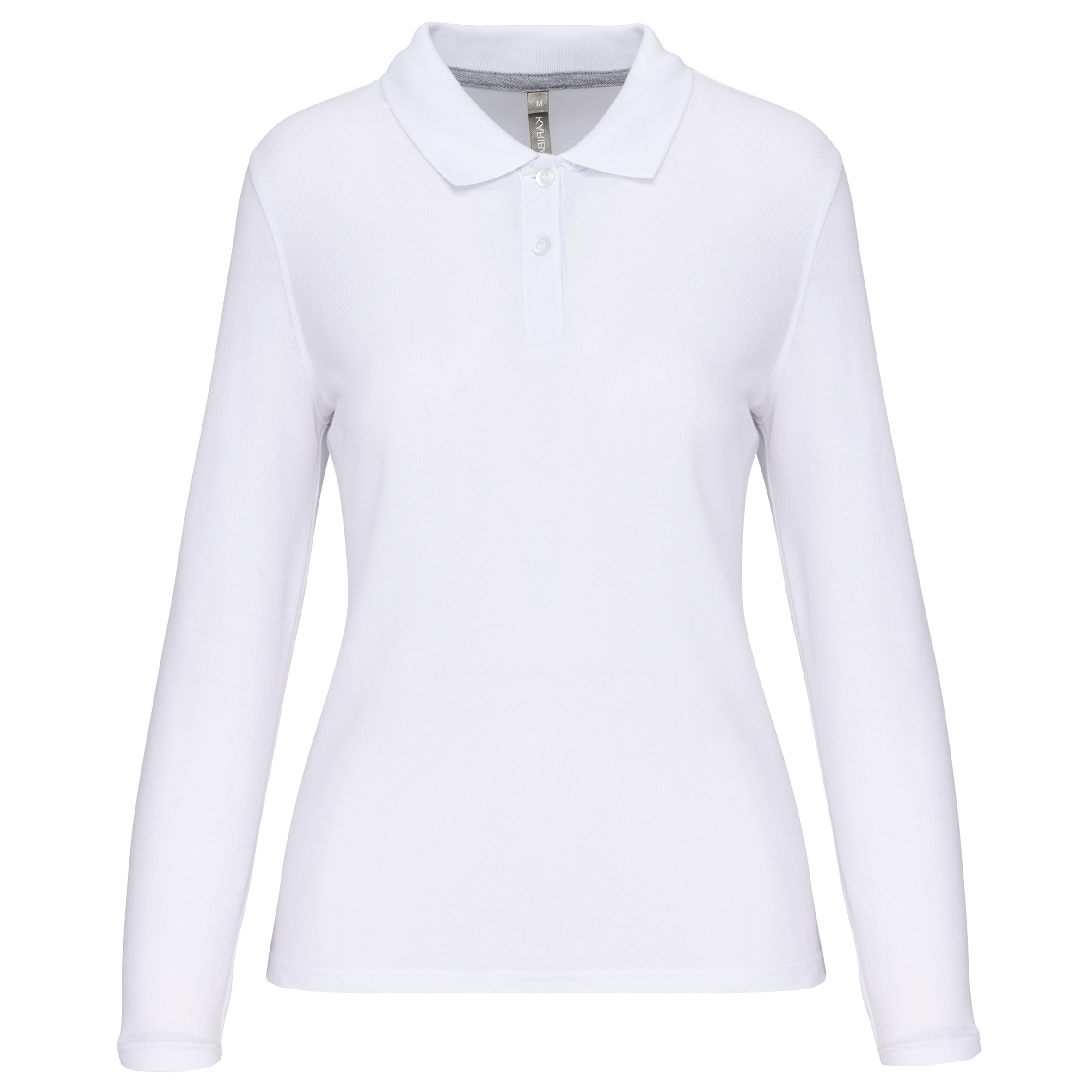 Polo da donna a maniche lunghe in poliestere riciclato e cotone | WK277