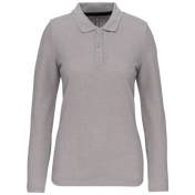 Polo da donna a maniche lunghe in poliestere riciclato e cotone | WK277