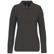 Polo da donna a maniche lunghe in poliestere riciclato e cotone | WK277