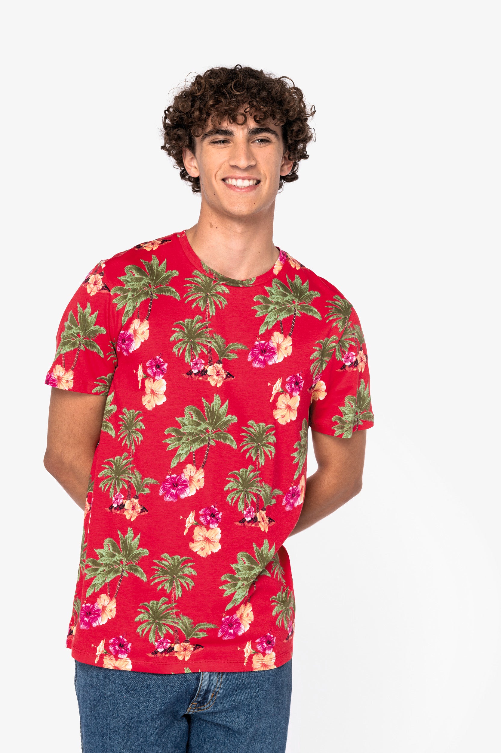 Camiseta ecológica de hombre con estampado tropical - 160 g/m² - NS350