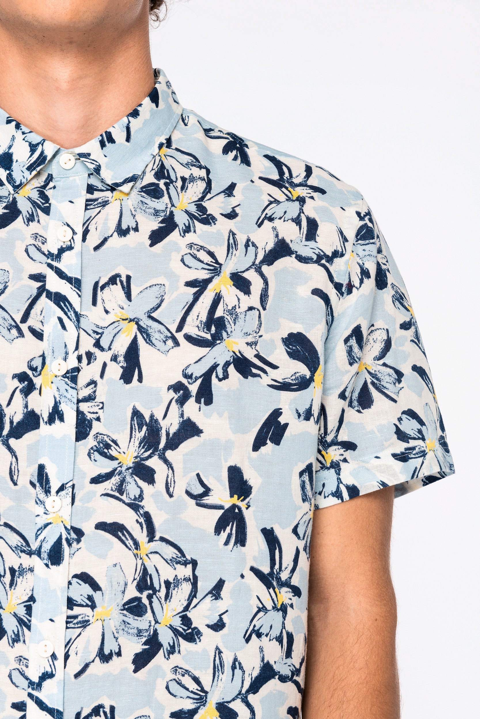 Camisa con estampado vegetal ecológica para hombre - NS530