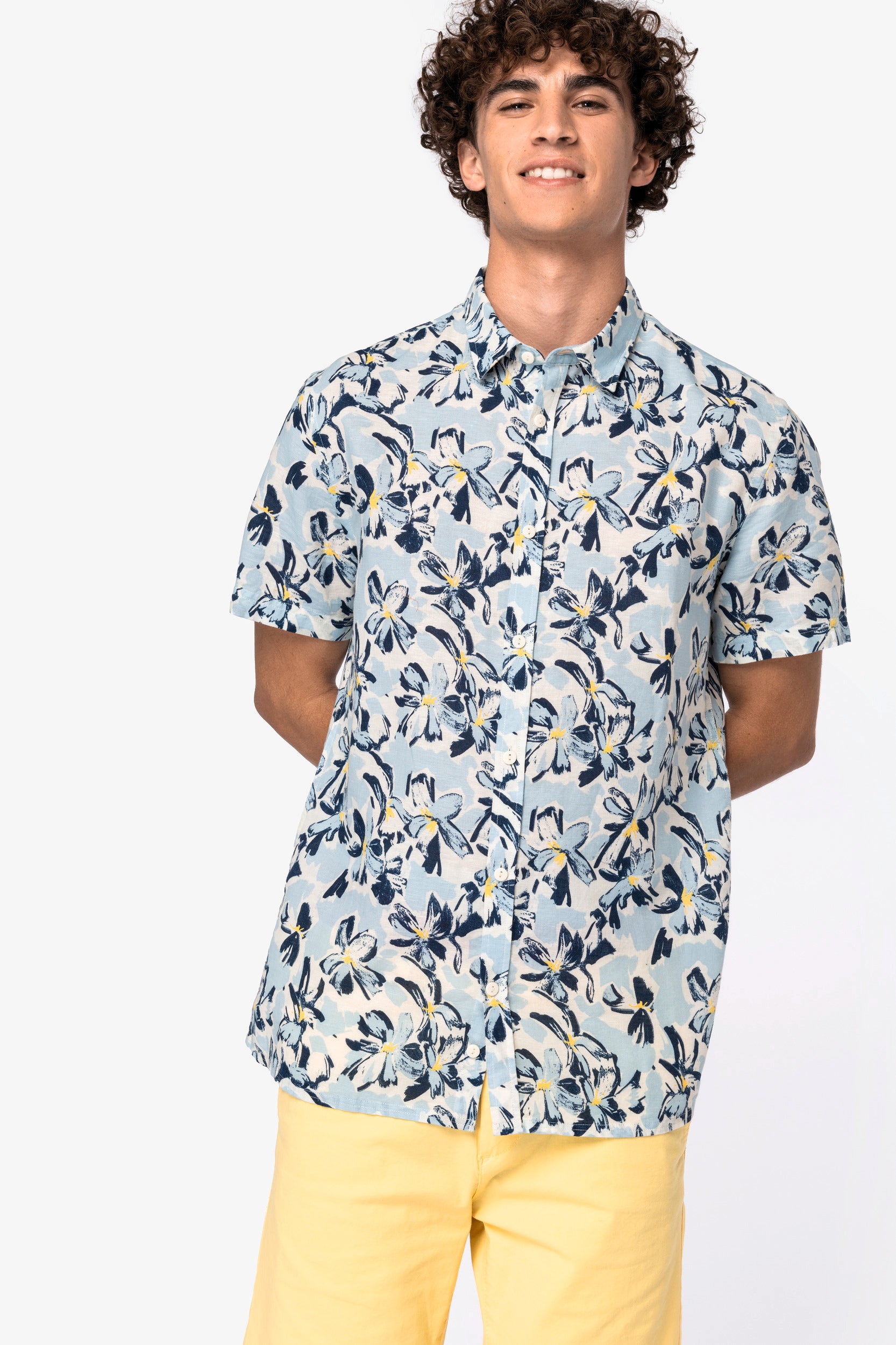 Camisa con estampado vegetal ecológica para hombre - NS530