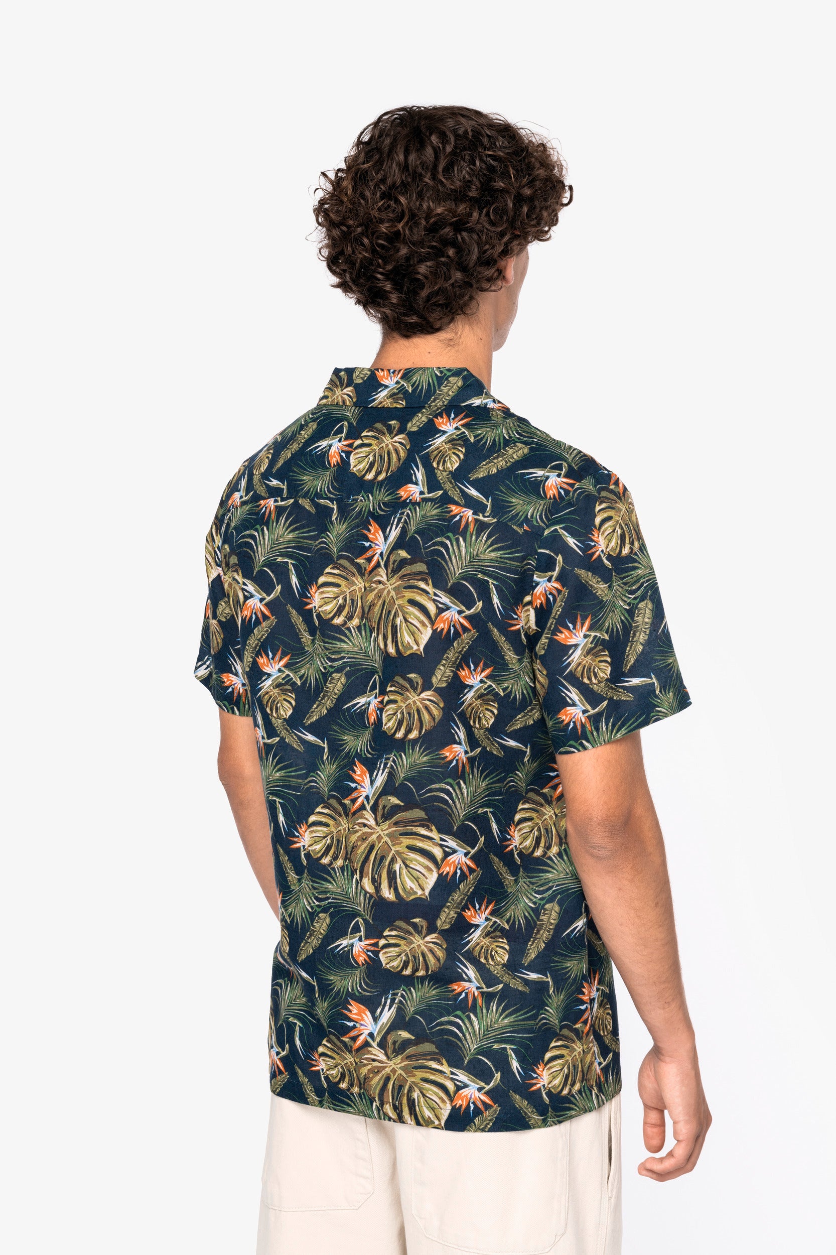 Camisa con estampado hawaiano ecológica para hombre - NS529