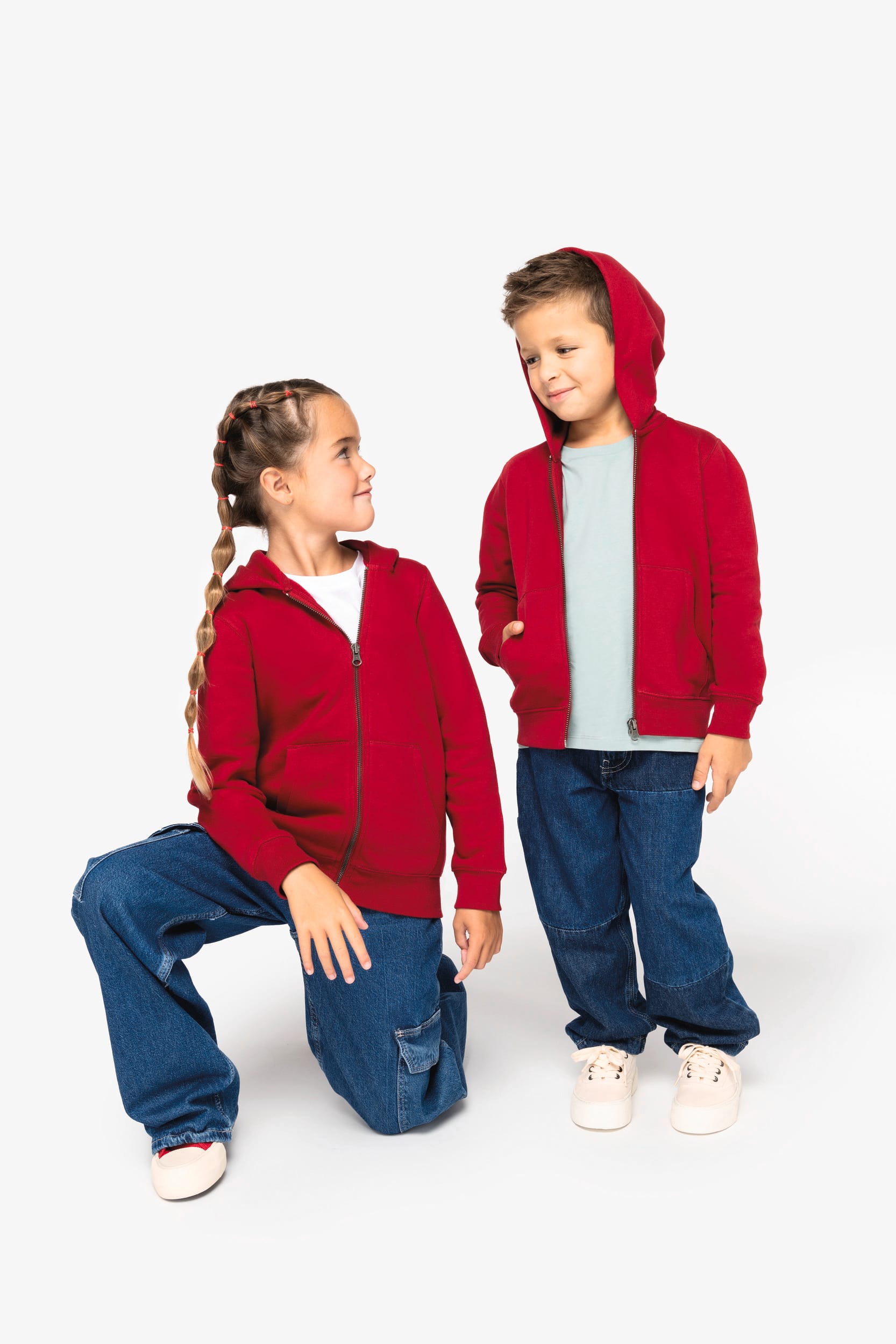 Sweat à Capuche Zippé pour Enfant - 350g - NS405