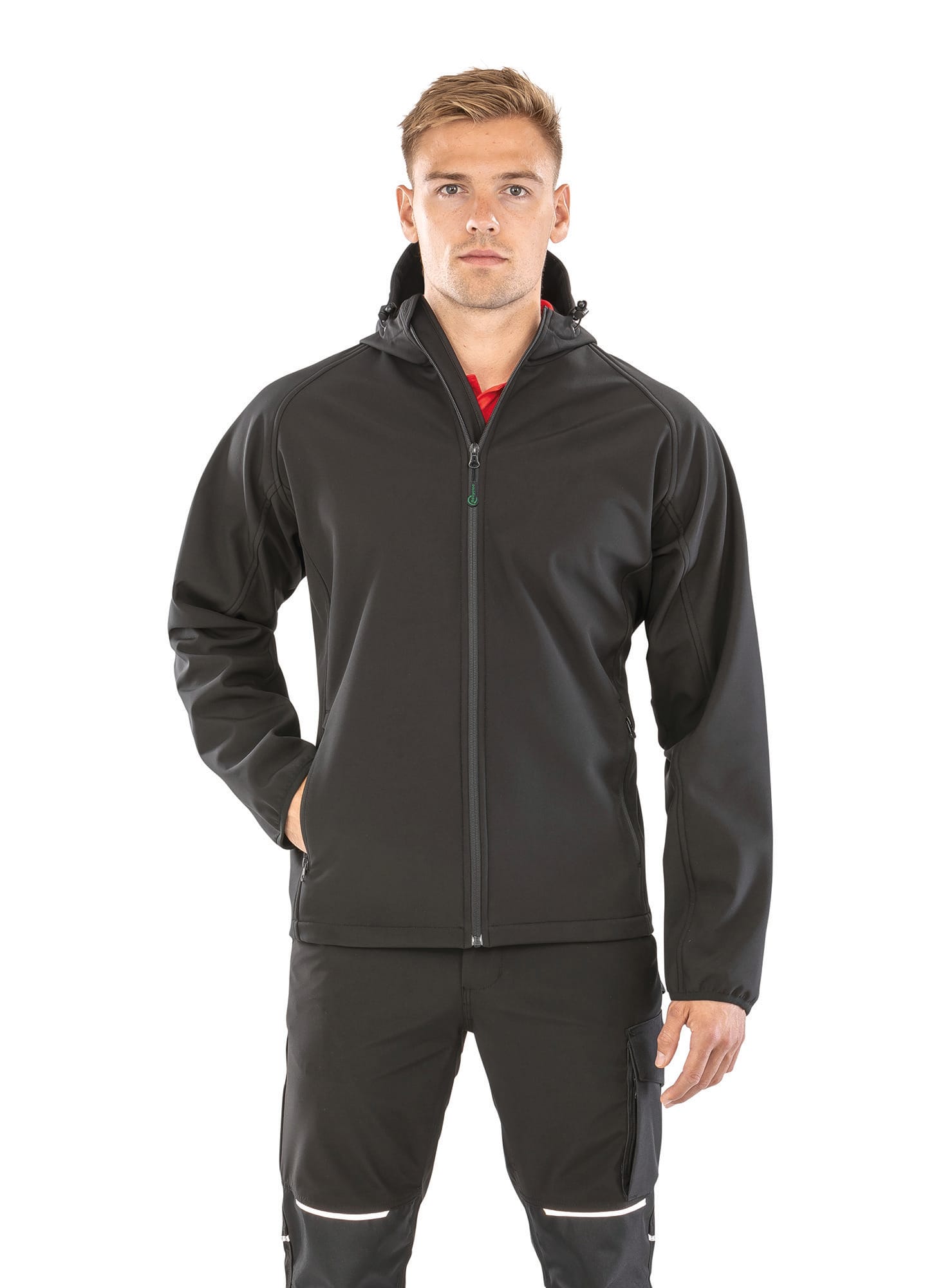 Giacca softshell da uomo a 3 strati con cappuccio in poliestere riciclato | R911M