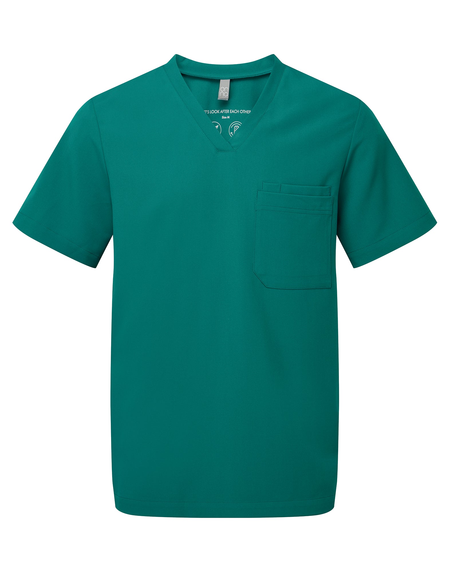 Tunique extensible à manches courtes et col V pour homme avec poche poitrine | NN200
