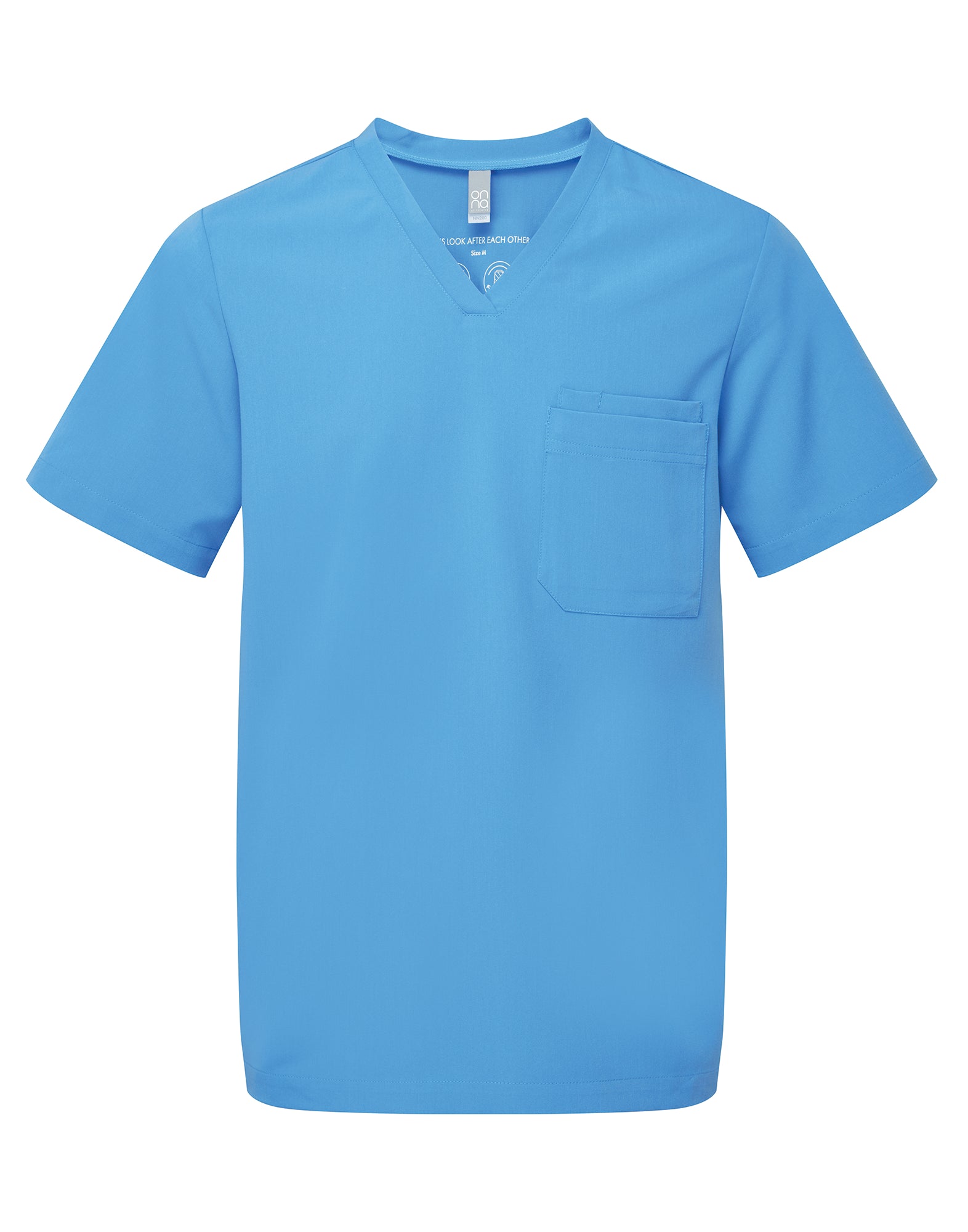 Tunique extensible à manches courtes et col V pour homme avec poche poitrine | NN200