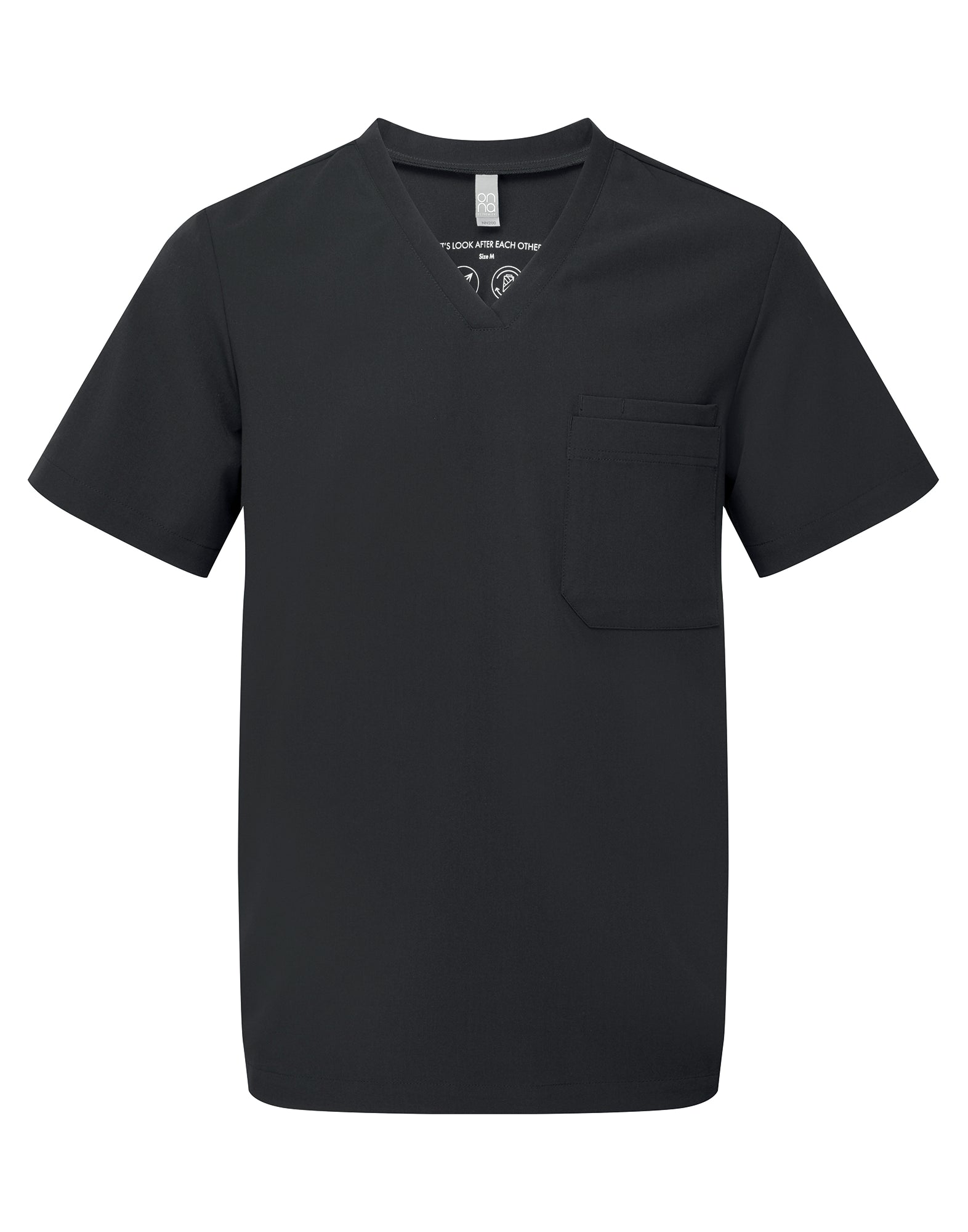 Tunique extensible à manches courtes et col V pour homme avec poche poitrine | NN200