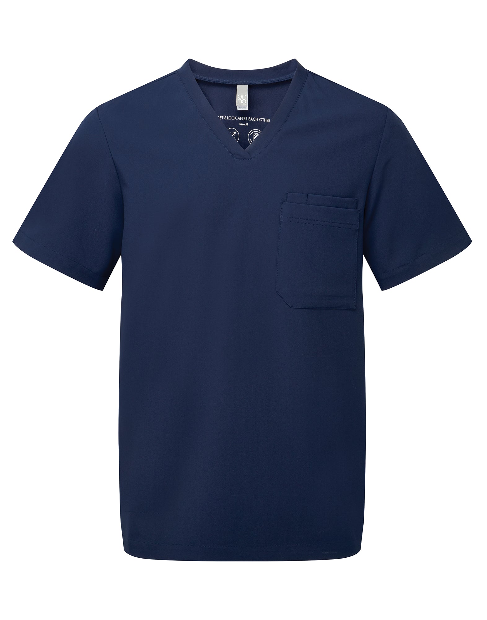 Tunique extensible à manches courtes et col V pour homme avec poche poitrine | NN200