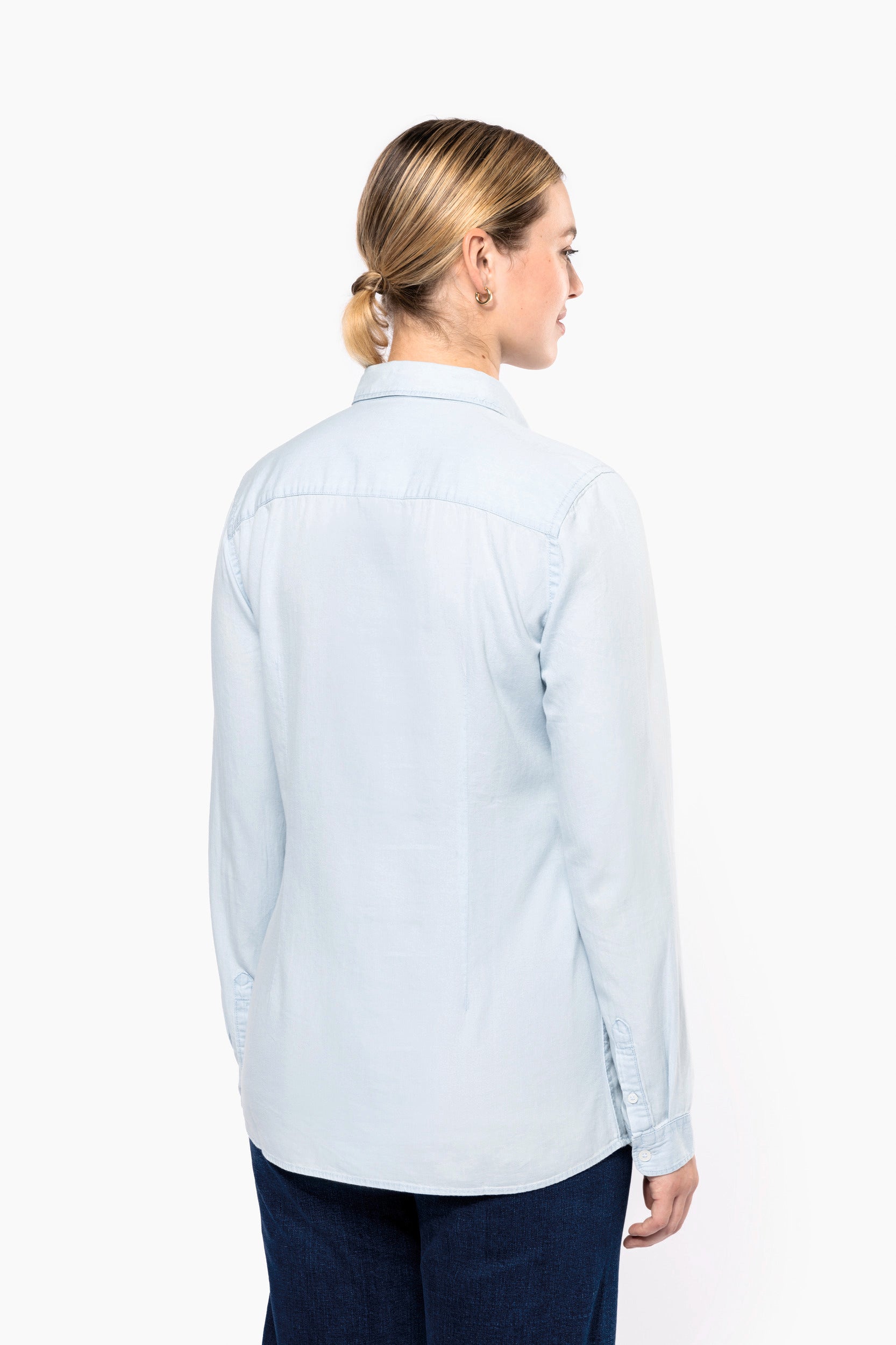 Ladies’ Faded  Shirt In Cotton Twill - KNS501