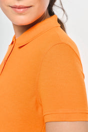 Women's Short-Sleeved Piqué Polo Shirt in Recycled Polyester and Cotton | WK275