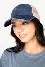 Milieuvriendelijke Unisex Trucker Cap met Gescheurd Effect - NS027