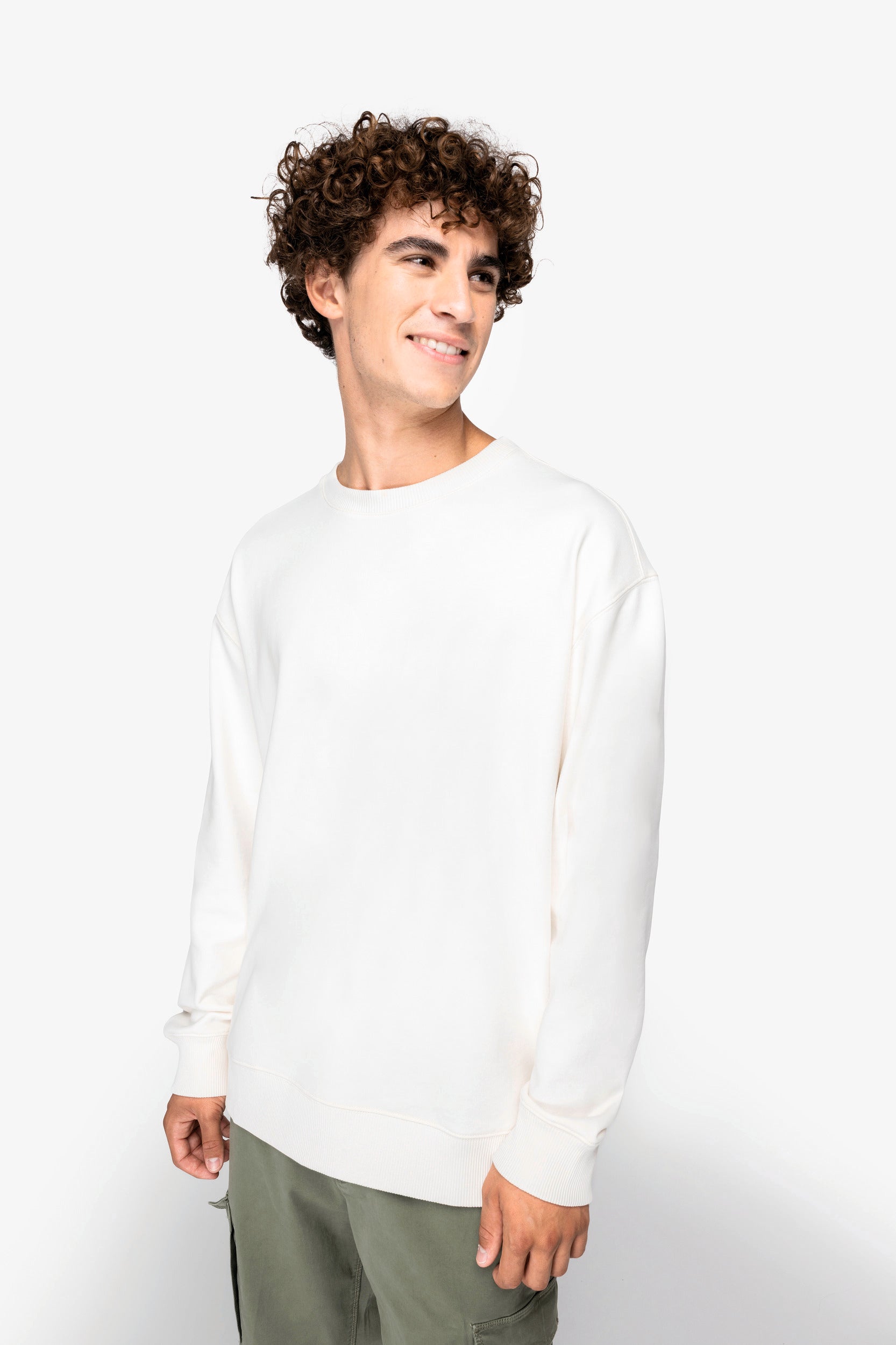 Sudadera unisex de felpa francesa ecológica con hombros caídos y cuello redondo - 400 g/m² - NS430