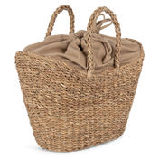 Bolso cesta de algas marinas en forma de media luna tejido a mano - 19 L | KINS137