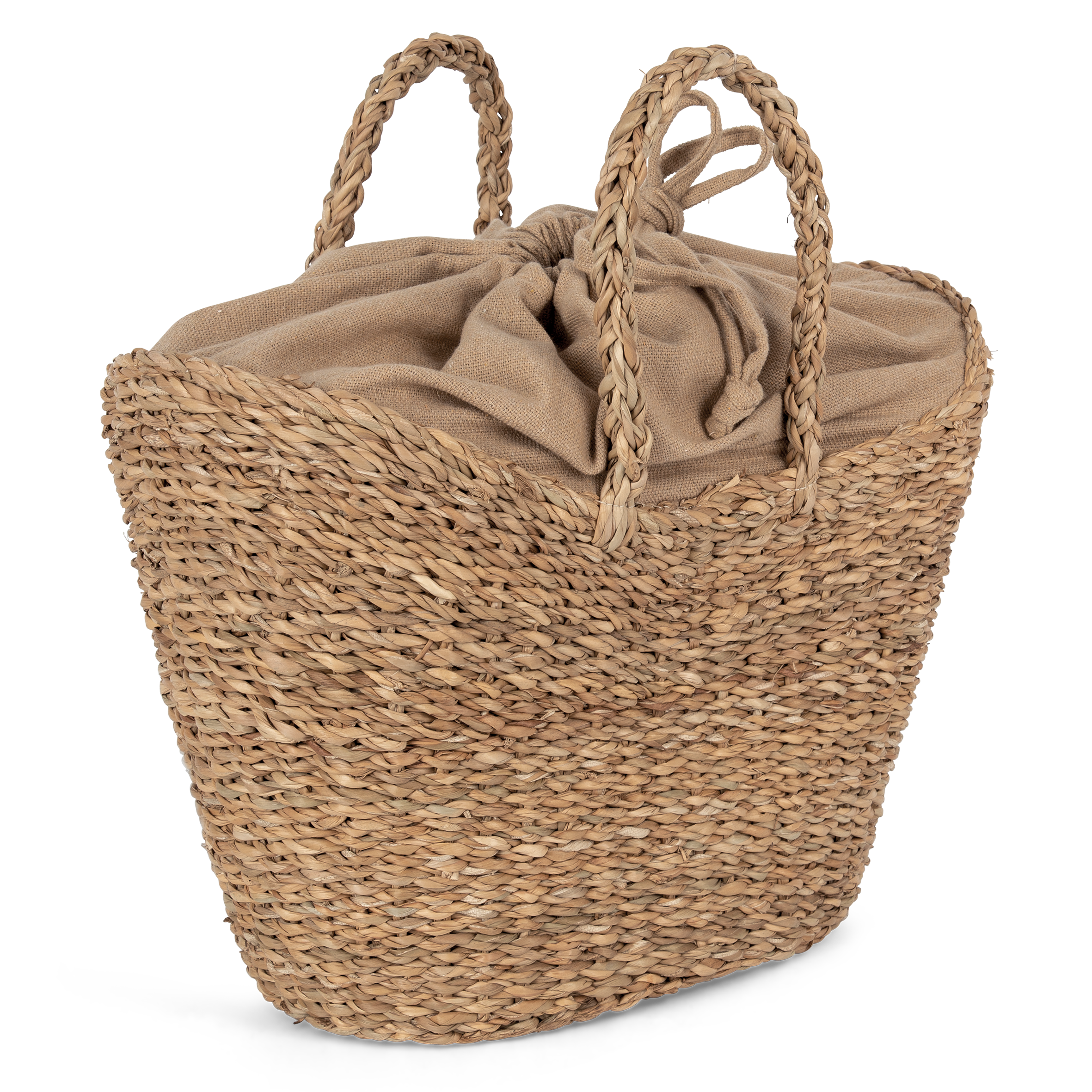 Bolso cesta de algas marinas en forma de media luna tejido a mano - 19 L | KINS137