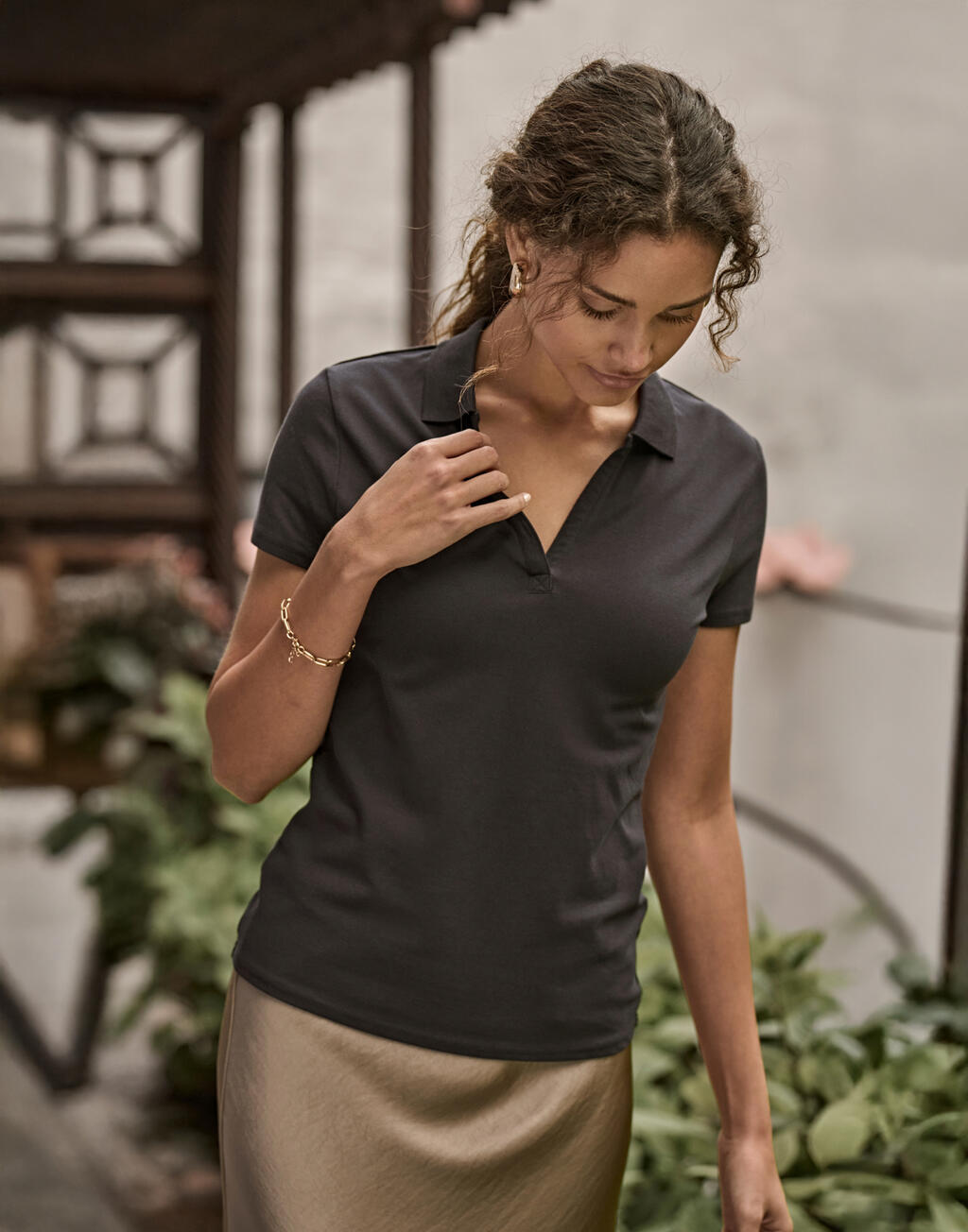 Women's Luxury Stretch V Polo - 215 g/m² | 50254