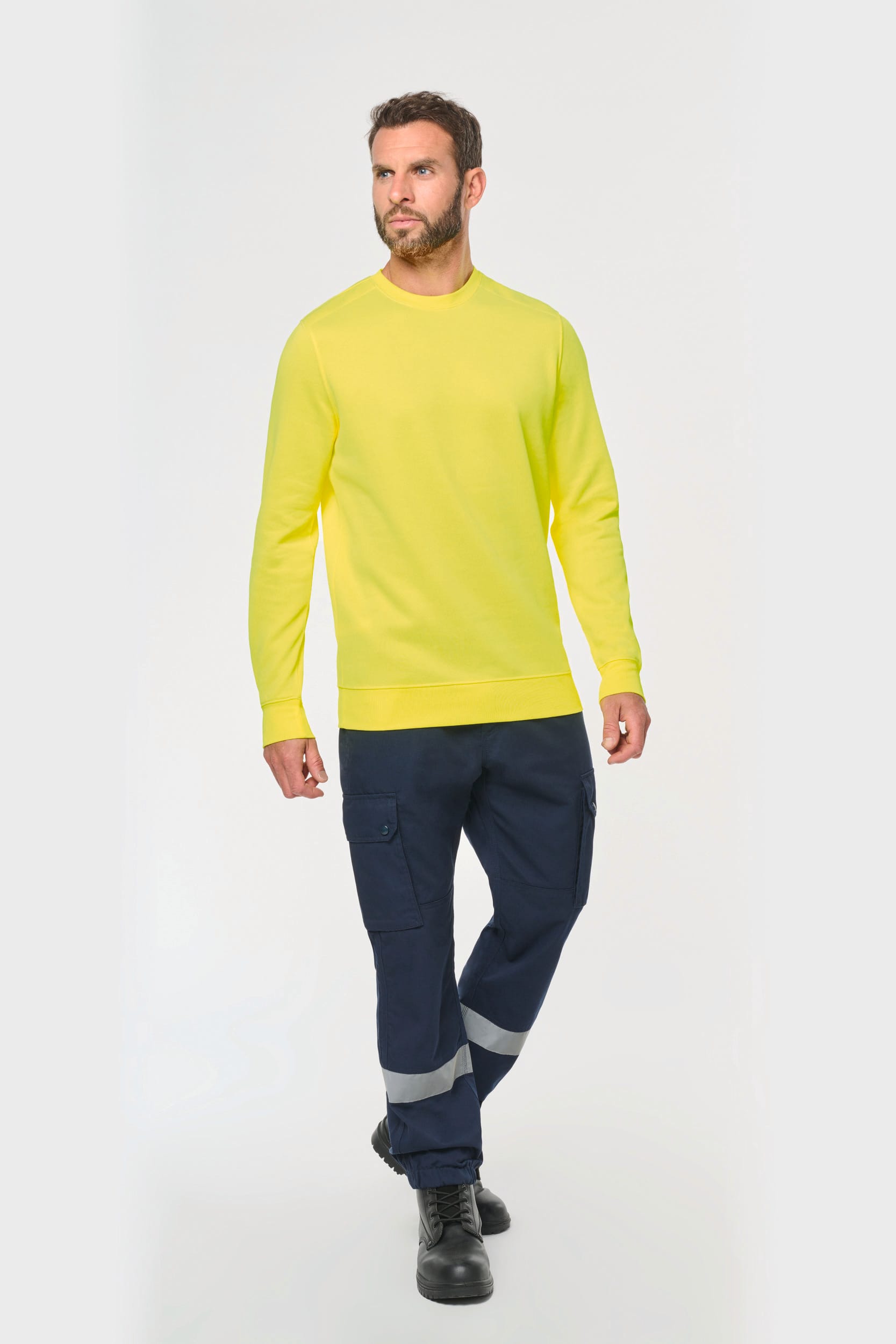 Sweat fluorescent unisexe à visibilité renforcée en polyester recyclé | WK405