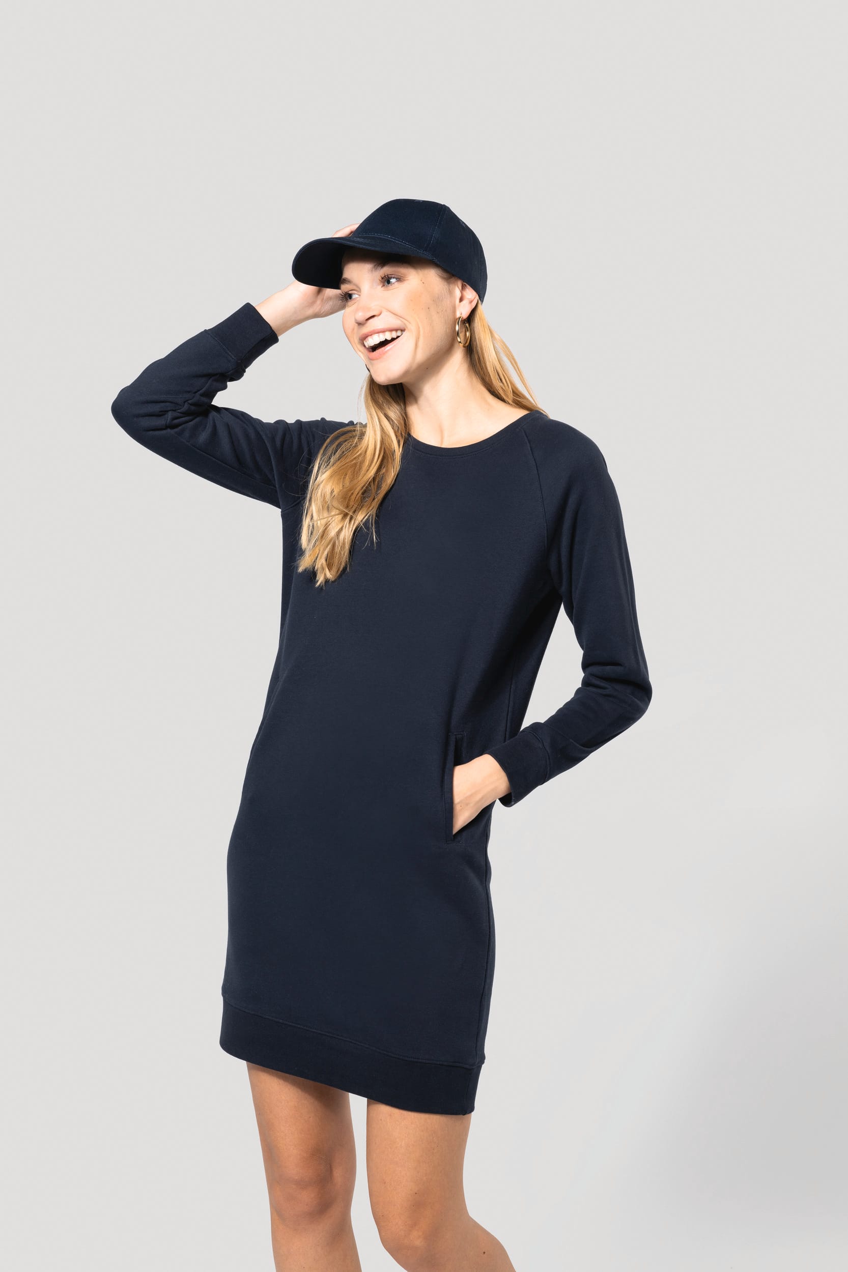 Lounge-Kleid aus Bio-Baumwollfleece - K493