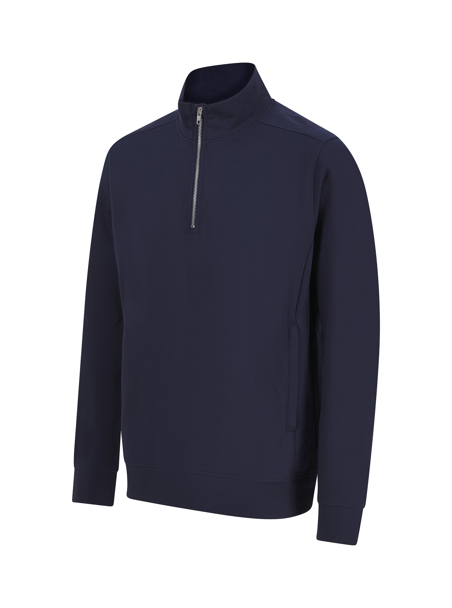 Unisex Zip Neck Sweatshirt in Regenerated Cotton and Recycled Polyester | H842