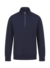 Unisex Zip Neck Sweatshirt in Regenerated Cotton and Recycled Polyester | H842