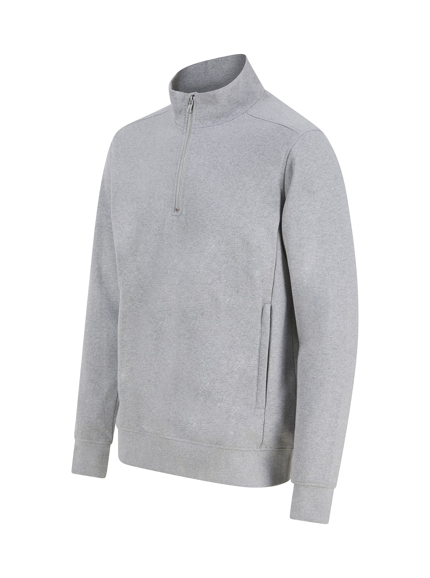 Unisex Zip Neck Sweatshirt in Regenerated Cotton and Recycled Polyester | H842