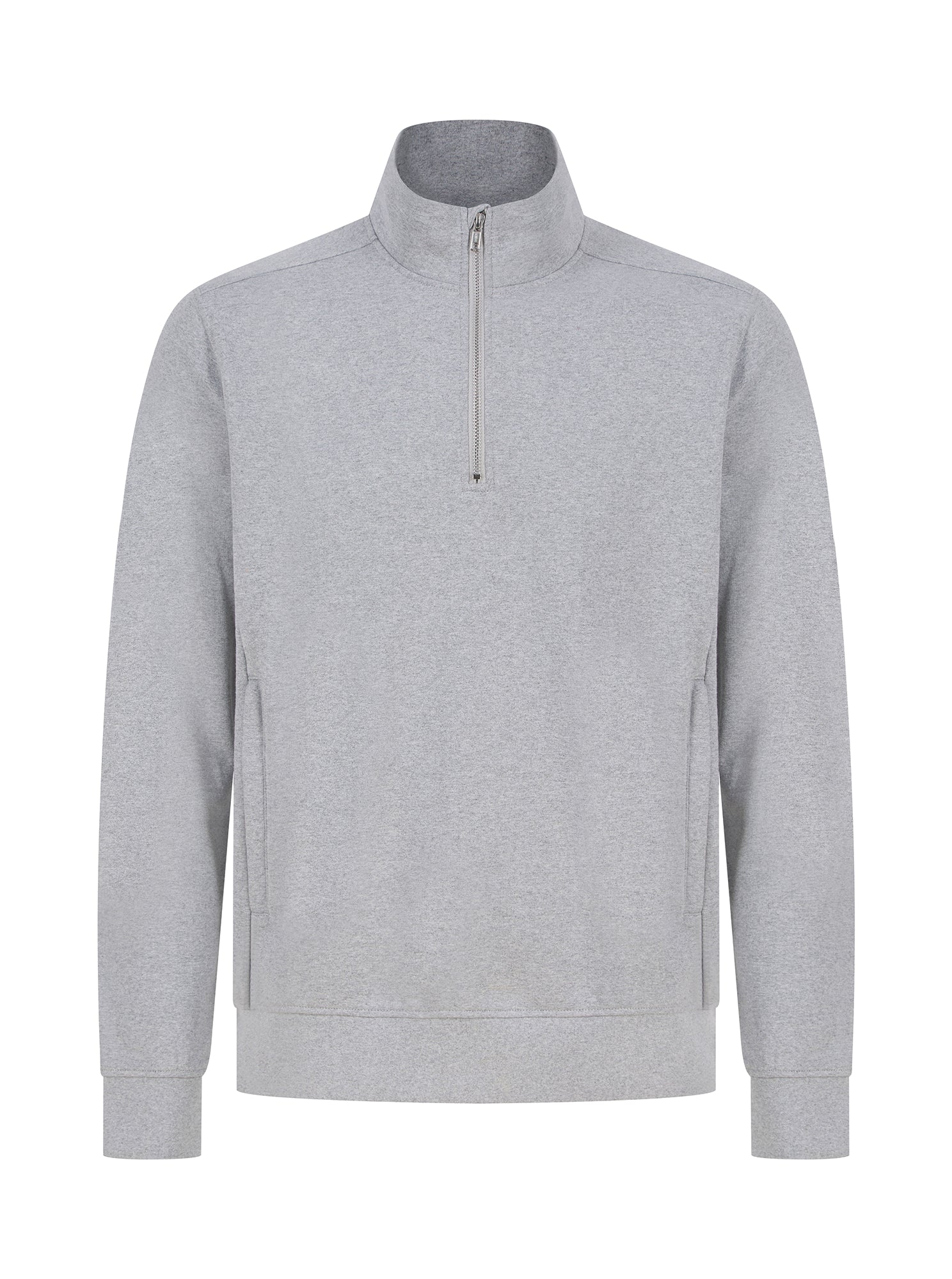 Unisex Zip Neck Sweatshirt in Regenerated Cotton and Recycled Polyester | H842