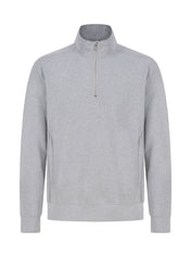 Unisex Zip Neck Sweatshirt in Regenerated Cotton and Recycled Polyester | H842