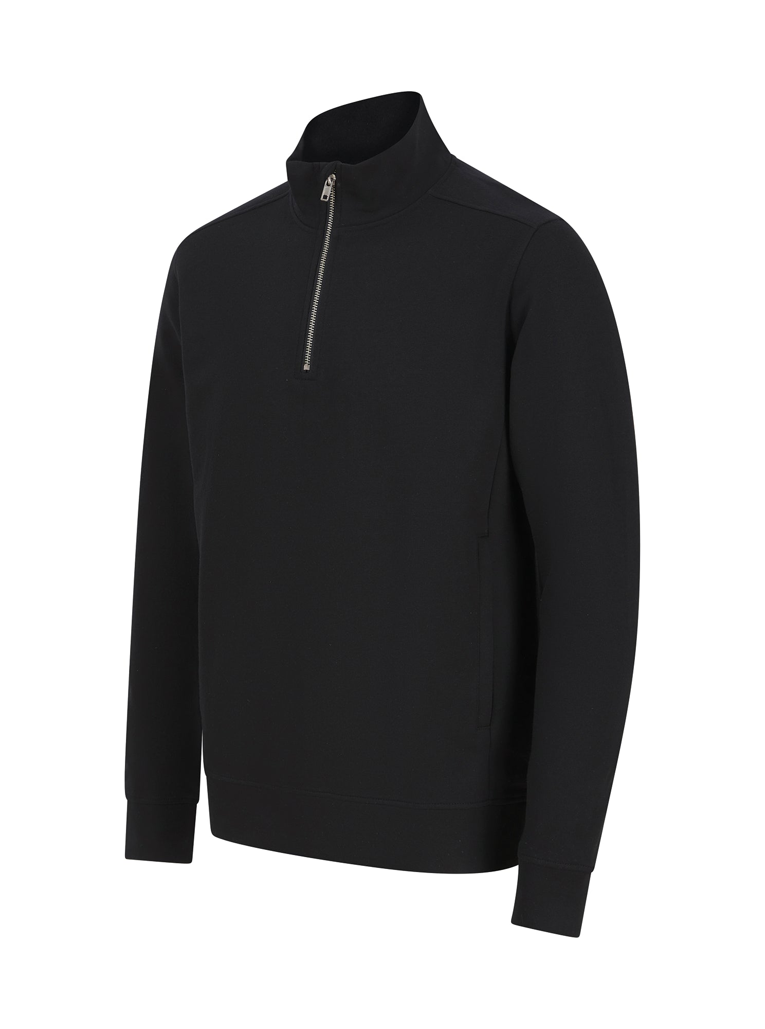Unisex Zip Neck Sweatshirt in Regenerated Cotton and Recycled Polyester | H842