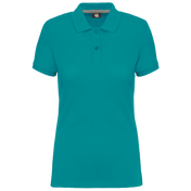 Women's Short-Sleeved Piqué Polo Shirt in Recycled Polyester and Cotton | WK275