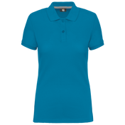Women's Short-Sleeved Piqué Polo Shirt in Recycled Polyester and Cotton | WK275