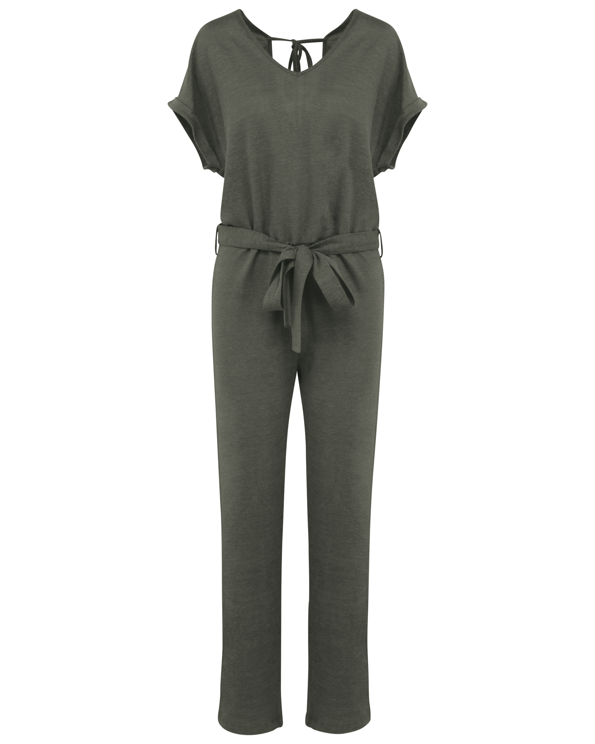 Spasso SP5004 - Ladie's Linen Knit Short-sleeved Jumpsuit