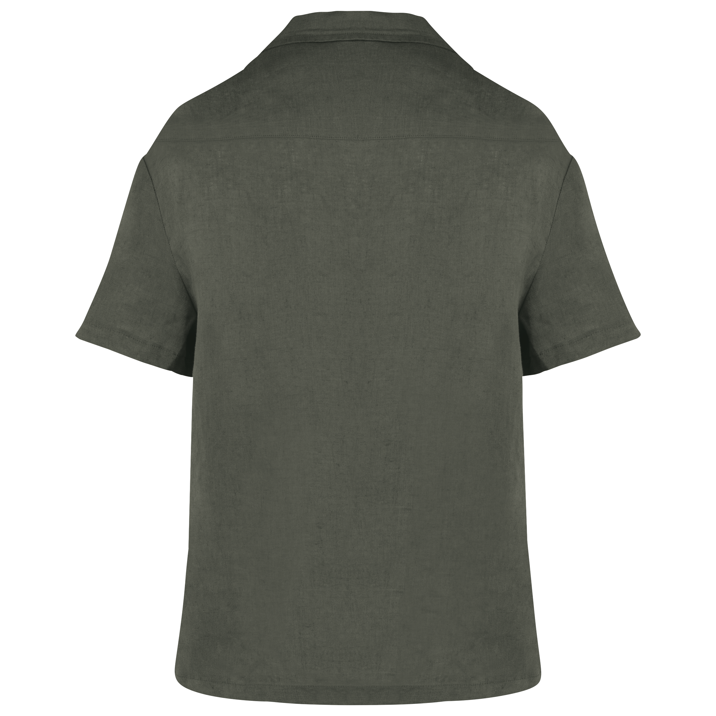 Spasso SP523 - Ladie's Linen Bowling Collar Short-sleeved Shirt
