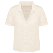 Spasso SP523 - Ladie's Linen Bowling Collar Short-sleeved Shirt