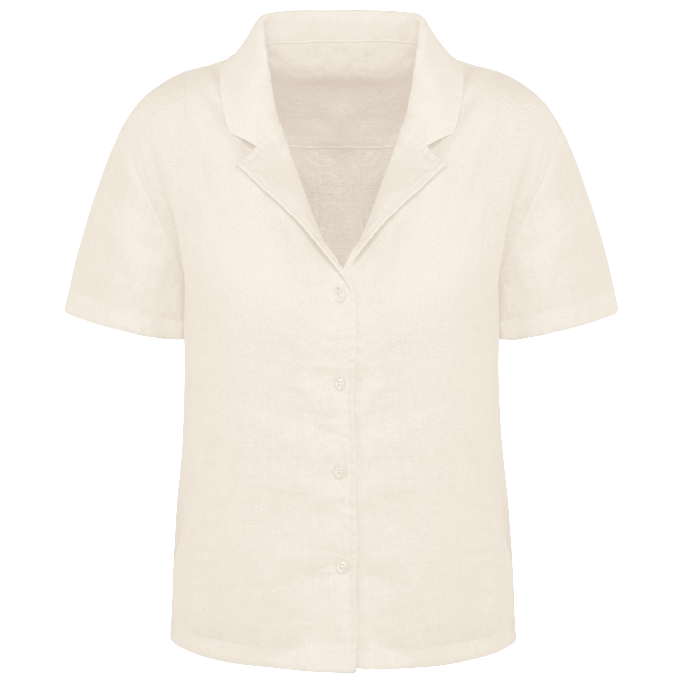 Spasso SP523 - Ladie's Linen Bowling Collar Short-sleeved Shirt