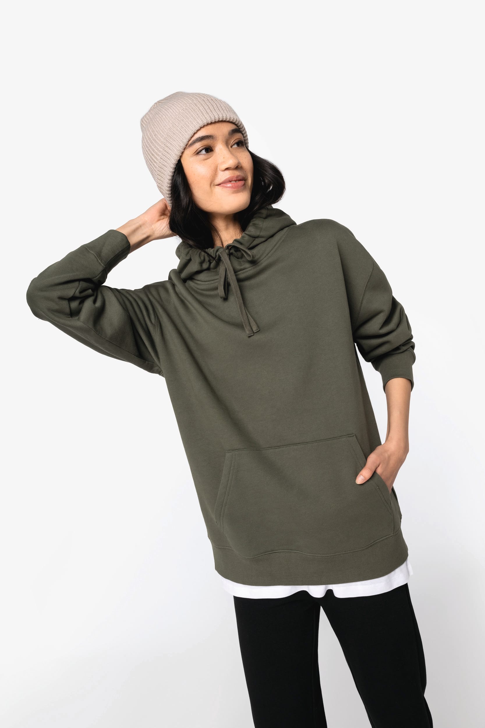 Unisex Kapuzenpullover aus umweltfreundlichem, gebürstetem Fleece mit überschnittenen Schultern - 350 g/m² | NS436